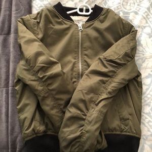 Army green bomber jacket